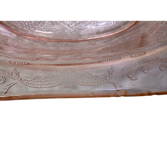 Federal Glass 'Madrid' Pink Depression Glass 6 Pieces Dinner Plates Bowls-Chips - Picture 4 of 9